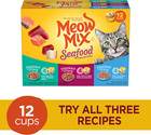 Meow Mix Seafood Favorites Chunks In Gravy Wet Cat Food Variety Pack  2 75 Ounce