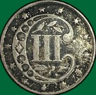 1858 Three Cent Silver Trime Choice Extremely Fine Xf  Coin  41655
