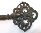 Primitive Old Cast Iron 12  Long Skeleton Key Wall Hanging Vintage Plaque
