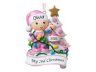 Custom Baby s 2nd Christmas Ornament 2026   Pink Xmas Tree Decoration Gift For G