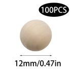 Jakoue 100 Pcs 1 2 Inch  12mm  Wooden Balls  Small Unfinished Round 
