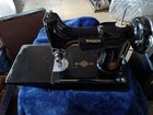  Singer Vintage 221 Featherweight Black Sewing Machine W  Case Working 