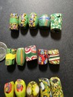     Rare      20 Vintage African Trade Beads Venetian Italian Millefiori Green Red