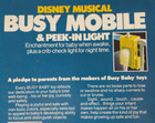 Vintage 1977 Disney Mickey Mouse Clubhouse Musical Baby Mobile With Light New 