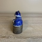 Cat Shard Jewelry Trinket Box Kitty Porcelain White Blue Vintage