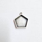 2 Hexagonal Pendant Blank Resin Bezel Silver Plated Epoxy Frame 18x13mm G38072