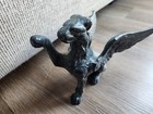 Patina d Bronze Griffin Statue Sculpture Figurine- Vintage Rare  7 3 4 In Long