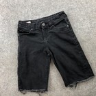 True Religion Shorts Boys 10 Denim Jean Black Wash Geno Relaxed Slim