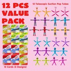 Joyfy 12 Packs Valentine s Day Telescopic Suction Pop Tubes With Cards  