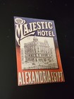 Majestic Hotel Alexandria  Egypt Vintage Luggage Label Tag - Ephemera -3 5 X 5 5