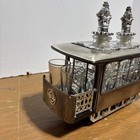 Vintage 1970s Musical Train Trolley 2 Liquor Decanters   4 Shot Glasses