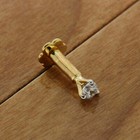 2 5mm Lab Created Diamond Solitaire Stud Piercing Nose Pin 14k Yellow Gold Fn