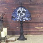 Vintage Tiffany Style Gothic Skull Stained Glass Table Lamp 8  Halloween Light