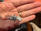 Vtg Miniature Cap Gun Toy Pistol  1 5 8  Ornate Grip Made In Japan N mint