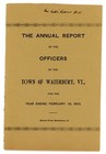 1903   1904 Town Of Waterbury Washington Co Vermont Annual Reports Schools Roads