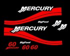 Mercury 60hp Bigfoot Boat Outboard Decal Kit Pontoon Fishing Cowling Red M60