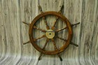 36 Inch Big Ship Steering Wheel Wooden Antique Teak Brass Nautical Pirate Ship s