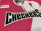 Charlotte Checkers Breast Cancer Awareness Ccm Ahl Mic Authentic Game Jersey 56