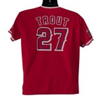 Kloanz Los Angeles Angels Mike Trout  27 Baseball Jersey Red Youth Xl