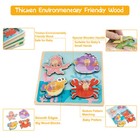 4pcs Wooden Peg Puzzles For Baby Toddlers Preschool Learning Educational Board