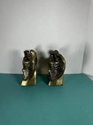 Vintage 1965 Brass Colonial Eagle Bookends 1776 Patriotic Usa Heavy Pair