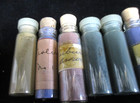 Vtg Dry Powder China Paint  Pre-owned  Lot Of 12  Unbranded  Glass Vials