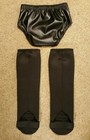 Kickpads And Trunks Matching Set Of Wrestling Gear - Black - New Fast Ship