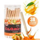 Pre Rolled Cones 1-1 4 Size Mango Flavored Rolling Paper Cones 25 Ct X 3 Jars