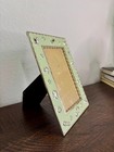 Vintage Pastel Green Baby Picture Frame Silver Baby Chamrs Nursery D  cor 4 X 6