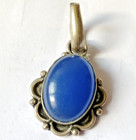 Ancient Antique Victorian Silver Pendant With Blue Stone Amazing Very Rare