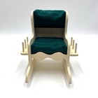 Vintage Wooden Rocking Chair Pin Cushion Spool Scissor Holder