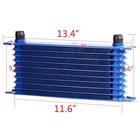 An10 Universal Transmission Oil Cooler Blue 10 Row Aluminum With Filter Kit