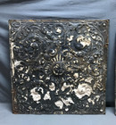 Vtg Pair Decorative Shabby Tin Ceiling Panels 2  X 2  24  Sq White Chic 1601-24b