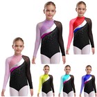 Girls Leotards Gymnastic Bodysuit Practice Unitard School Romper Ballet Uniform