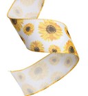 Sunflower Wired Ribbon  Flower Sunflower Ribbon For Spring Summer Autumn Wreath 