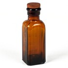 Antique Amber Glass Skull   Crossbones Tincture Iodine Dropper Bottle