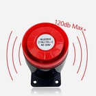 120db Dual Alert Siren With Red Led Strobe 220v Indoor Outdoor