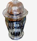Vintage Indiana Glass Mercantile Large Pharmacy Display Jar Domed Lid Beautiful