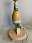 Vintage Wooden Humpty Dumpty Nursery Child s Pink Base Lamp Underwriters