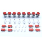 8 Pcs 30mm Arcade Chrome Plated 12v Illuminated Led Push Buttons Mame Jamma Game