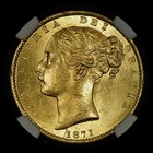 1871 Great Britain Gold Sovereign     Ngc Unc Details     5c Coin Shield 1    trusted   