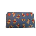 Disney Winnie The Pooh Trifold 95th Anniversary Zip Around Blue Wallet Clutch