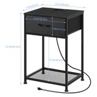 Set Of 2 Nightstand Charging Station   Storage Drawer End Bedside Table Bedroom