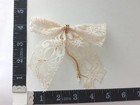 Lace Bow Ornaments Wire Wrap Lot Of 8 Beige Victorian Country 4x5 