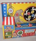 Vintage Carnival Shooting Gallery Tin Litho Toy Ohio Art Co Wind Up Display Only