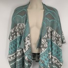 Women s Oversized Poncho Kimono Blanket Wrap Shawl One Size Soft Fair Isle 