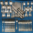 60 Pc Tiger Lily  1901 Silverplated Flatware Set Service For 12 Reed   Barton