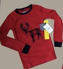 Eddie Bauer Kids  Reindeer W buffalo Plaid Pjs Pajamas Set Unisex Size 7 Nwt