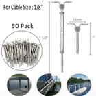 50-pack T316 Stainless Steel Tensioner Set For 1 8  Cable Railing W  Deck Toggle