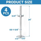 Jxgzyy 4 Pcs 24  Adjustable Scaffold Leveling Jack 1-3 8  Od 24   Silver